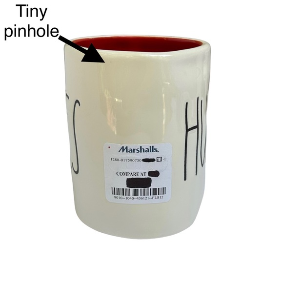 Rae Dunn HUGS KISSES Mug Two Sided White Red Interior NWT 2017 OG - Picture 10 of 15